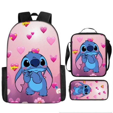 Ny anime-tegneserie Stitch Stitch tredelt skolesekk barneskole og ungdomsskoleelever ryggsekk ryggsekk
