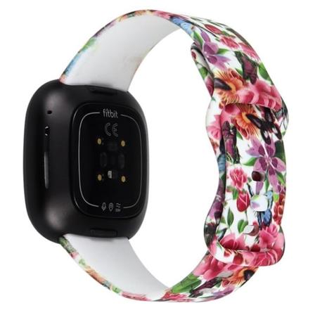 Fitbit Sense 2 / Versa 4 urrem i silikone med cool mønster - Blomstermønster Multicolor