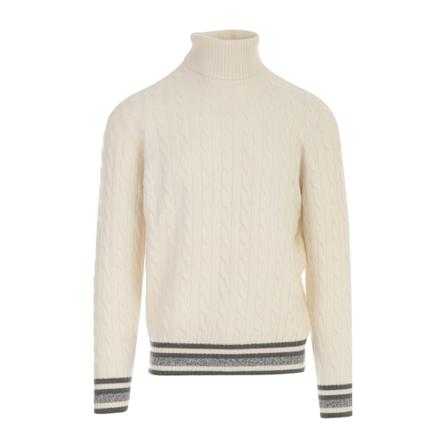 Brunello Cucinelli, Sweater Beige, Heren, Maat:M,gestreept