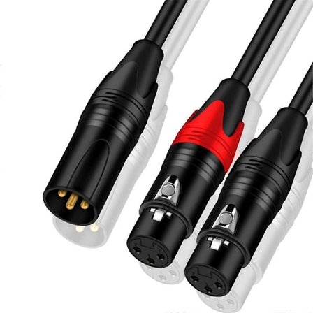 XLR till XLR Y-Splitter Kabel Balanserad XLR Hona till Dubbel XLR Hane Ljud Mikrofon Adapter 2 XLR till XLR Ljudadapter, A