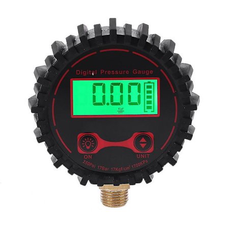 Lcd Digital Manometer Trykmåler 0-250 Psi 1/4" Til Bil, Motorcykel