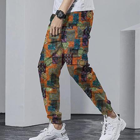 Elastisk Midja För Män Loungewear Med Raka Ben