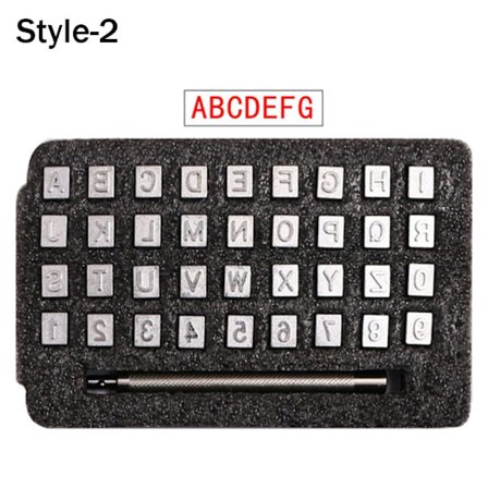 Engelsk alfabet Stempel Lær utskrift STYLE-2 STYLE-2