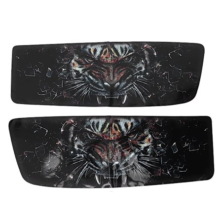 2 stk. Motorsykkel Salveske Deksel Dekaler 3D Farge Inkjet Tiger Klistremerker