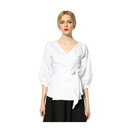 Kasia Miciak design Koszula kopertowa, kobieta, Biały