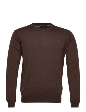 Merino Embroidery - Iq Neulepaita Pyöreä Kaula-aukko Ruskea SAND