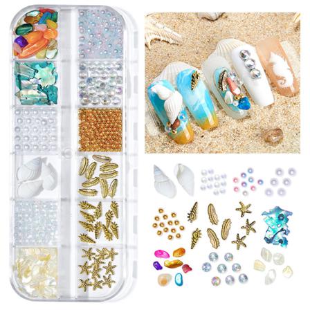 Ocean Collection Nail Art Accessoarer Naturliga Skalbitar