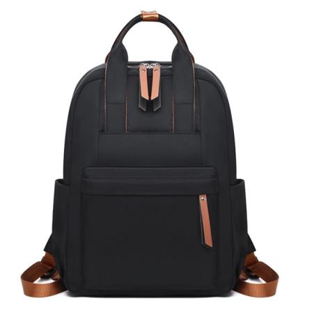 Kvinner jente ryggsekk skulderveske skolesekk Casual Nylon Enkel Notebook Computer Travel Black 27*12*38cm