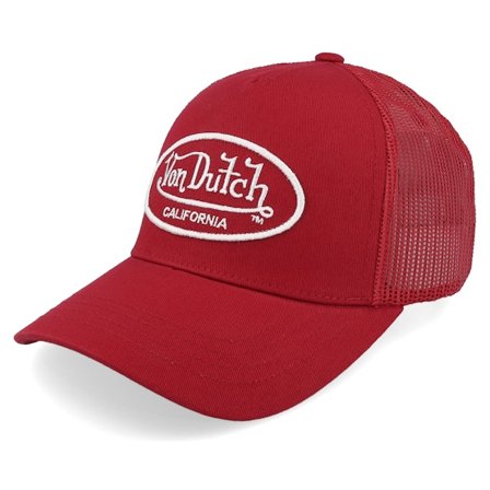 Von Dutch - Rot trucker Cap - Baseball Cap Embroider Red Trucker @ Hatstore