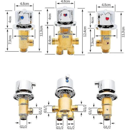 Badkarsblandare Duschblandare Badrumsblandare Varmt Kallt Vatten Massiv Mässing Blandare Kran Hål Bladhandtag Blandare - Perfekt