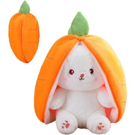 Piiloleikki pupu pehmolelu, pääsiäispupu täytetty eläin nukke, söpö puput pehmolelu nukke porkkanoissa tai mansikoissa lahjat orange-25cm