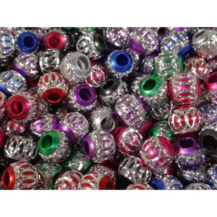 100st Aluminium Pärlor - Blandade Färger 6 Mm