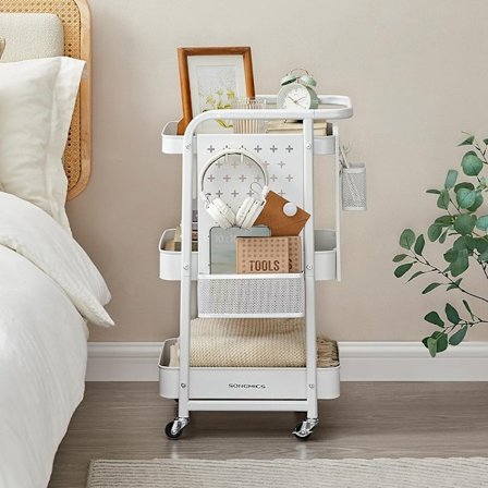 Vogn med 3 hylder - Hvid