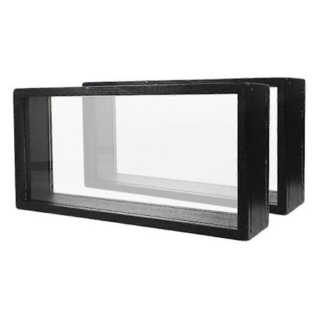 Displayramme Skyggeboks Rektangulær Træ og Akryl Prøvebevaring til Kontorindretning Simpelt Rammedesign 2 stk.-Perfet