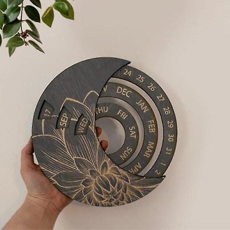 Multifunktionel trækalender Rund evig kalender Studie skrivebordskalender