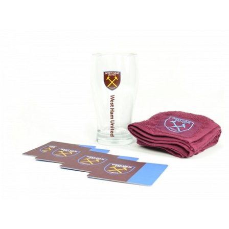 West Ham United FC Officiell Minibar Set (Set med 1 Pint Glas,