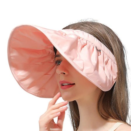 Solskjermer for kvinner 【UPF50+・Foldbar brem・Bred brem】 UV-beskyttelse visirhatter for kvinner, solskjermhatt for kvinner strand