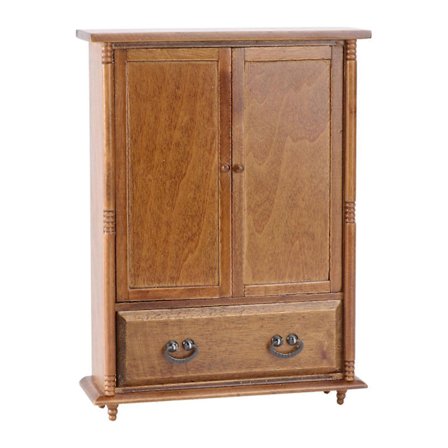 Mini Möbel Tillbehör Mini Garderob i Trä för Dekor 1st Brun Modell[HK]