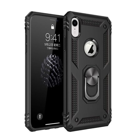 Hybrid Armor Case with Kickstand for iPhone XR – Black