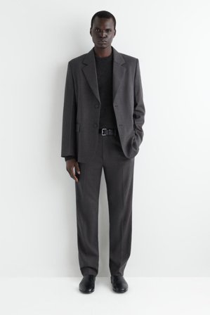 COS Homme Pantalon Fuselé En Laine in Gris