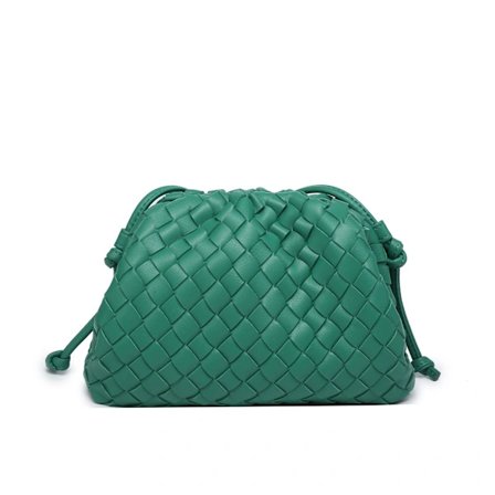 Cloud Rygsæk 2024 Ny Stil Taske Dame Ko Læder Rynket Knytte Taske Dame Håndtaske Skuldertaske MJ51 Racing Green Racing Green 22*9*14cm