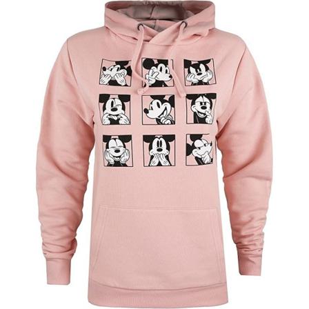Disney Mickey Mouse Faces Hoodie Dam/dam L Dusky Pink