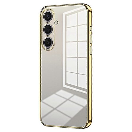 Til Samsung Galaxy S25 Cover Elektroplettering Ramme Blødt TPU Telefon Cover - Guld