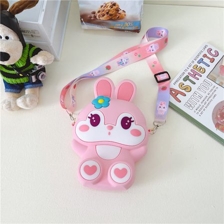 2023 New Bunny Kids Bag Silikon Axelväska Messenger Bag