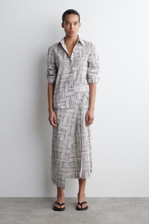 COS Women's Gonna A Portafoglio In Cotone Con Stampa in Beige