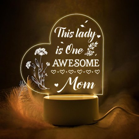 Mors dag presenter Födelsedagspresenter till mamma Akryl USB power graverad nattlampa