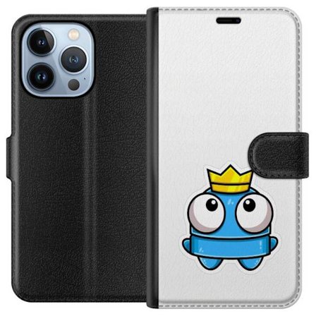 Kompatibelt Lommeboketui til Apple Apple iPhone 13 Pro Blå tegneseriefigur med krone og store øyne i leken kongelig stil