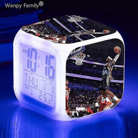 Koripallo Herätyskello 7 Väriä Vaihda Monitoiminen Yövalo Elektroninen Kello Lasten Huone Herätyskello Syntymäpäivälahja Lapselle Tw-WELLNGS