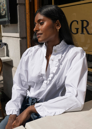 Ella Blouse Sugar White Poplin Sugar White Poplin / L