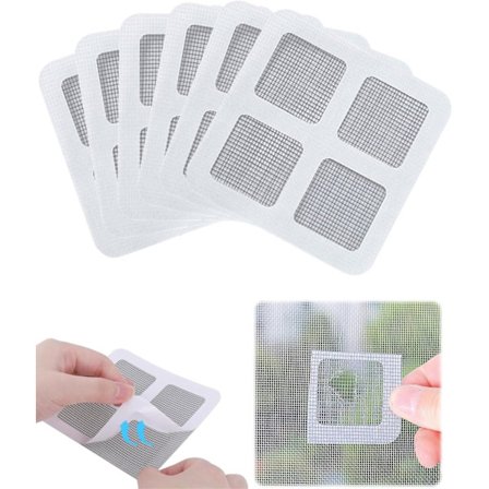 6 stk. 10x10cm Myggenet Reparationstape Vinduesnet Reparationstape Insektnet Reparationstape Stærk Glasfiberhæftning