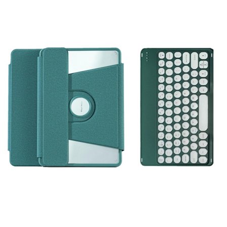 360° Roterande Ställ Bluetooth Tangentbord + Fodral för iPad 11 (A16) 2025 & iPad 10 (2022) 10.9 - Vattenandgrön