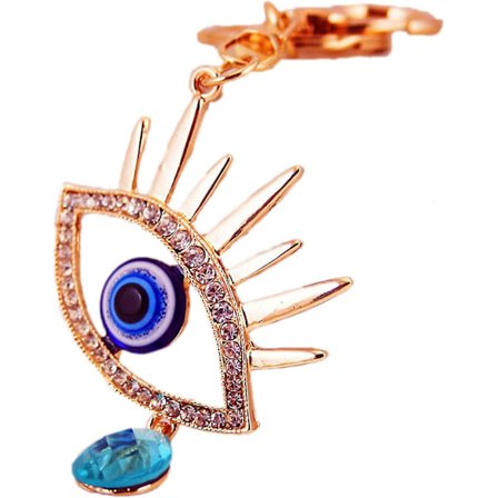 Onda Öga Nyckelring, Amulet Öga Nyckelring Med Zink Legering Och Kvinnors Lycklig Hänge Nyckelring Hållare För Väska Hänge Ljusblå