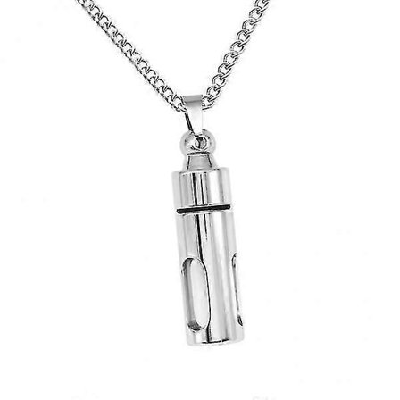 8x Rustfritt Stål Minne Tube Flaske Væskeholder Anheng Halskjede sølv
