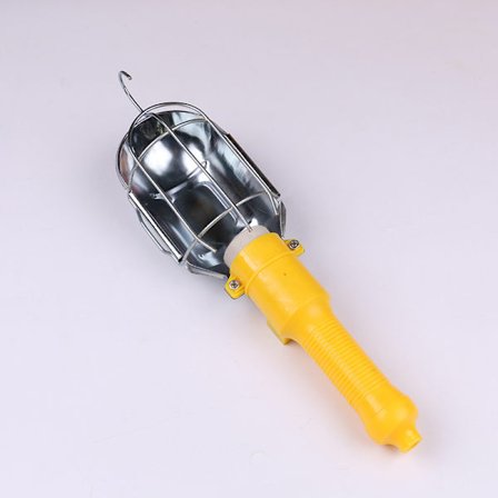 Bärbar arbetslampa med metallbur, E27-sockel, LED-kompatibel. Bärbar lampa med strömbrytare och 10 meter kabel. för garage, källare, verkstad, byggnad