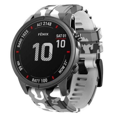 För Garmin Fenix ​​7 Camouflage Silicone Watch Band