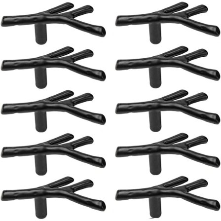 /EA/10x Svarte Skapknotter Garderobe Skuff Håndtak Trekk Kvist Enkelt Hull