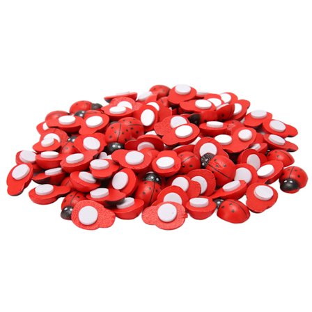 100 stk. selvklæbende træ-mariehøne-klistermærker DIY Mini mariehøneform til boligvægsdekoration