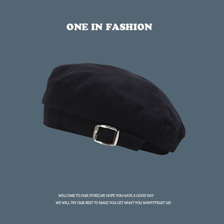 Sommar tunn basker matchande enfärgad åttkantig hatt Black