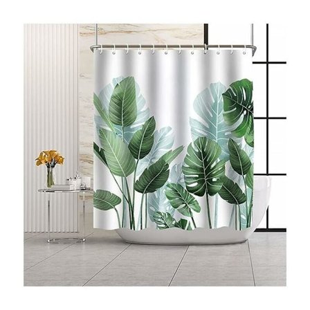 Tryckt duschdraperi, vattentätt mögelbeständigt polyesterduschdraperi med 12 krokar för badrum eller badkar, 180x180cm