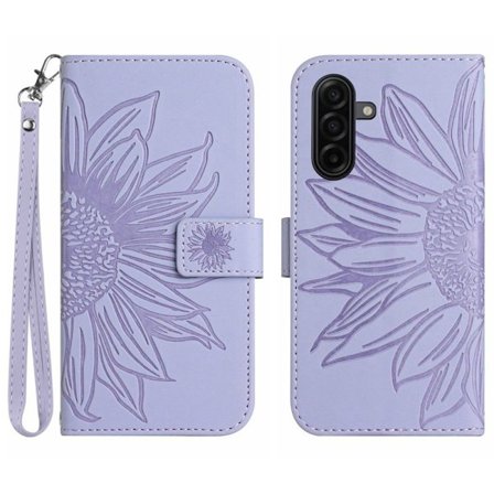 Samsung Galaxy S26 Pro Plånboksfodral Konstläder Blommönster - Lila