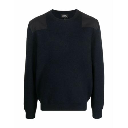 A.p.c., Round-neck Knitwear Blauw, Heren, Maat:XL