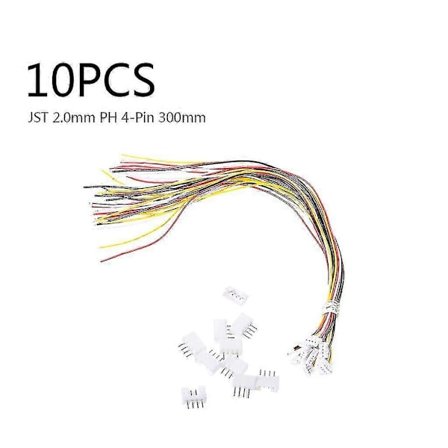 10 sett Mini Micro JST 2.0 PH 4-pins kontaktplugg med ledninger 300mm-ZZY