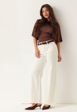 Bubbleroom - Front Pocket Jeans - Offwhite - Kläder