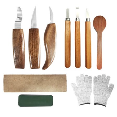 TG 10 stk. træskæreværktøj, træskæresæt med 3 træstemmejern, 3