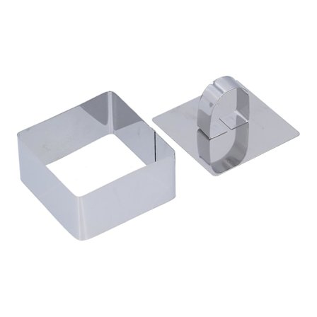 4x8cm Kageringe i rustfrit stål til mousse, firkantede dessertringe til bagning af kager, salater, kageudstikker (Fww)