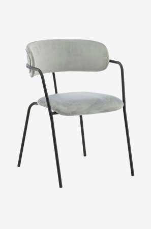 Venture Home - Spisestol Arrow Fløyel, 2-pk - Grå - Stoler - Fra Homeroom